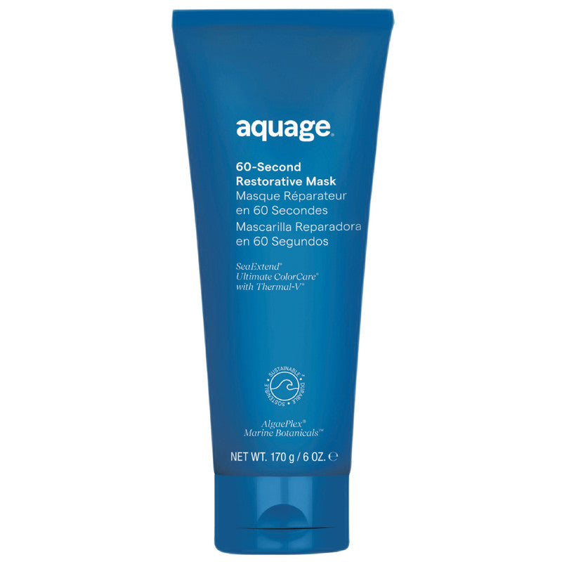 Aquage 60 Second Restorative Hair Mask - Deep Conditioning Treatment for Damaged Hair (6 oz) | Quick Repair for Dry, Frizzy Hair at Home or Salon
