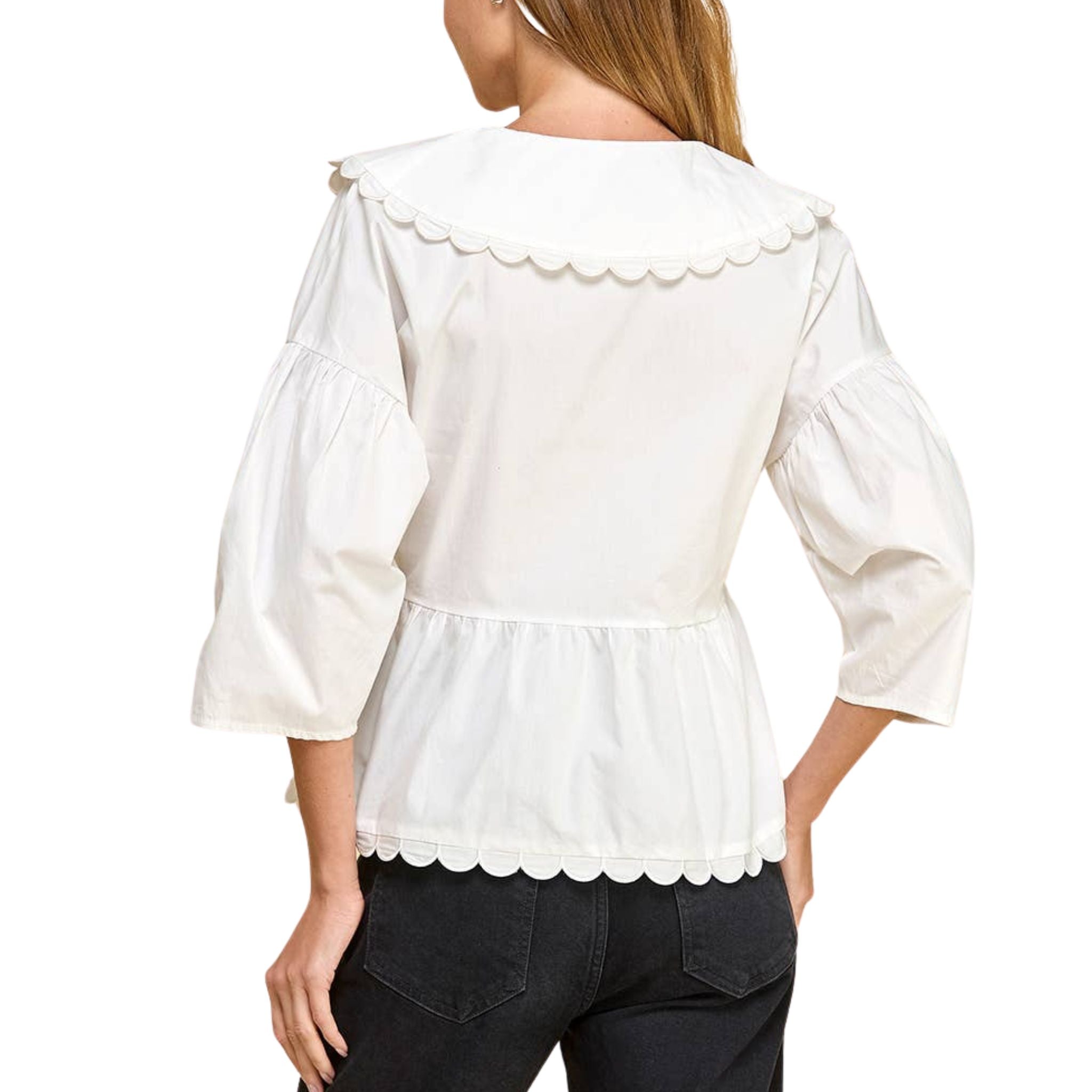 Elegant Peter Pan Collar Wrap Front Blouse - Vintage Inspired Women's Tops for Office, Date Night & Casual Outfits