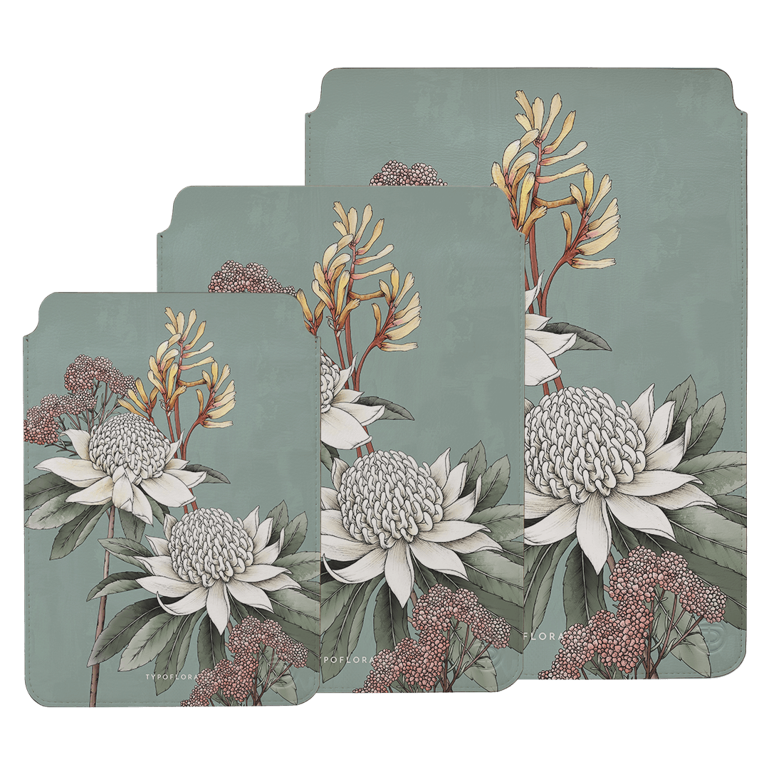 Premium Waratah Laptop & iPad Sleeve Case - Protective Neoprene Cover for MacBook, iPad Pro, Air - Perfect for Work, Travel & School