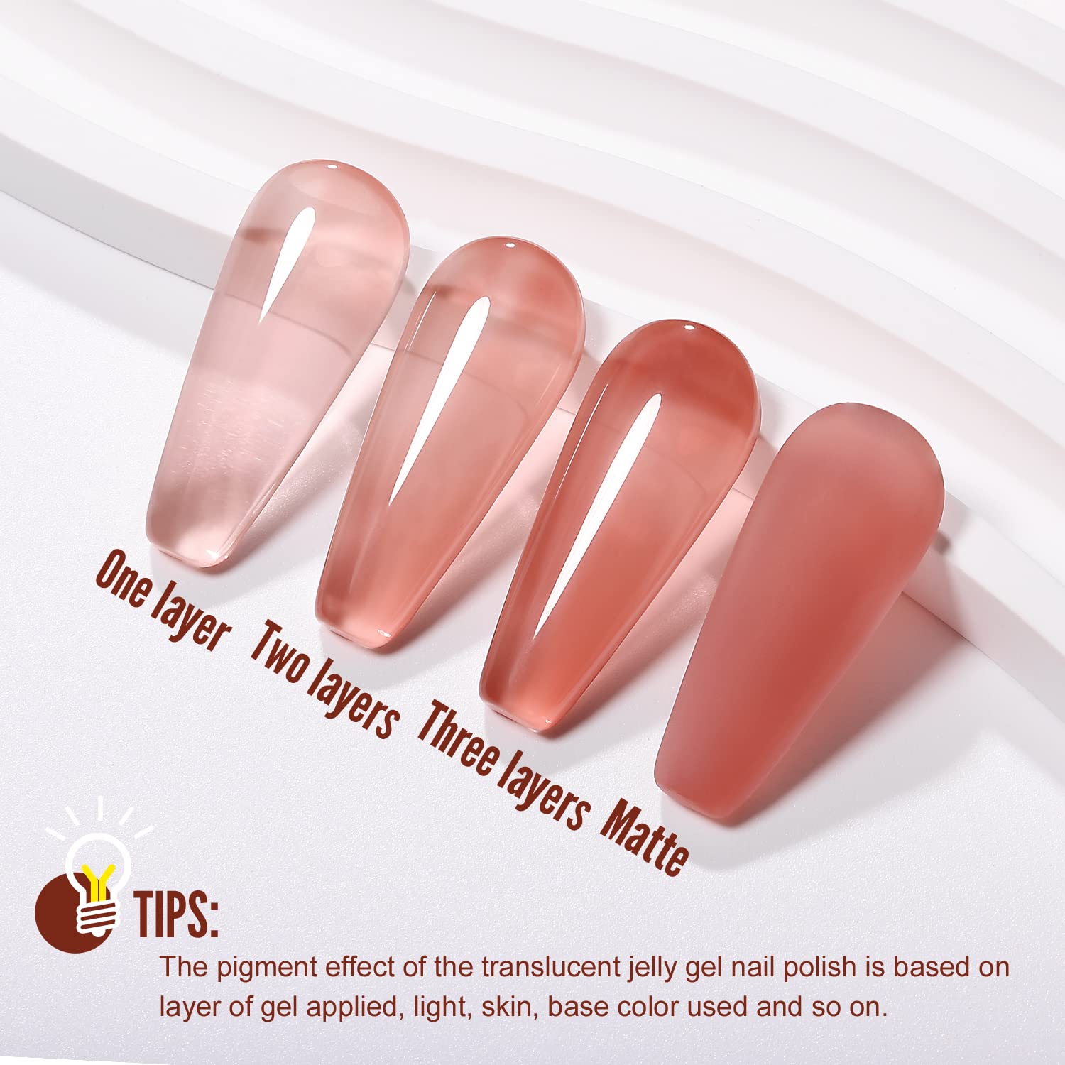 YOKE FELLOW Jelly Gel Nail Polish - Sheer Red Nude Soak Off UV Gel for Nail Art & Manicure | 0.33 Fl Oz | Perfect for Home Salon, DIY Nails & Professional Manicures