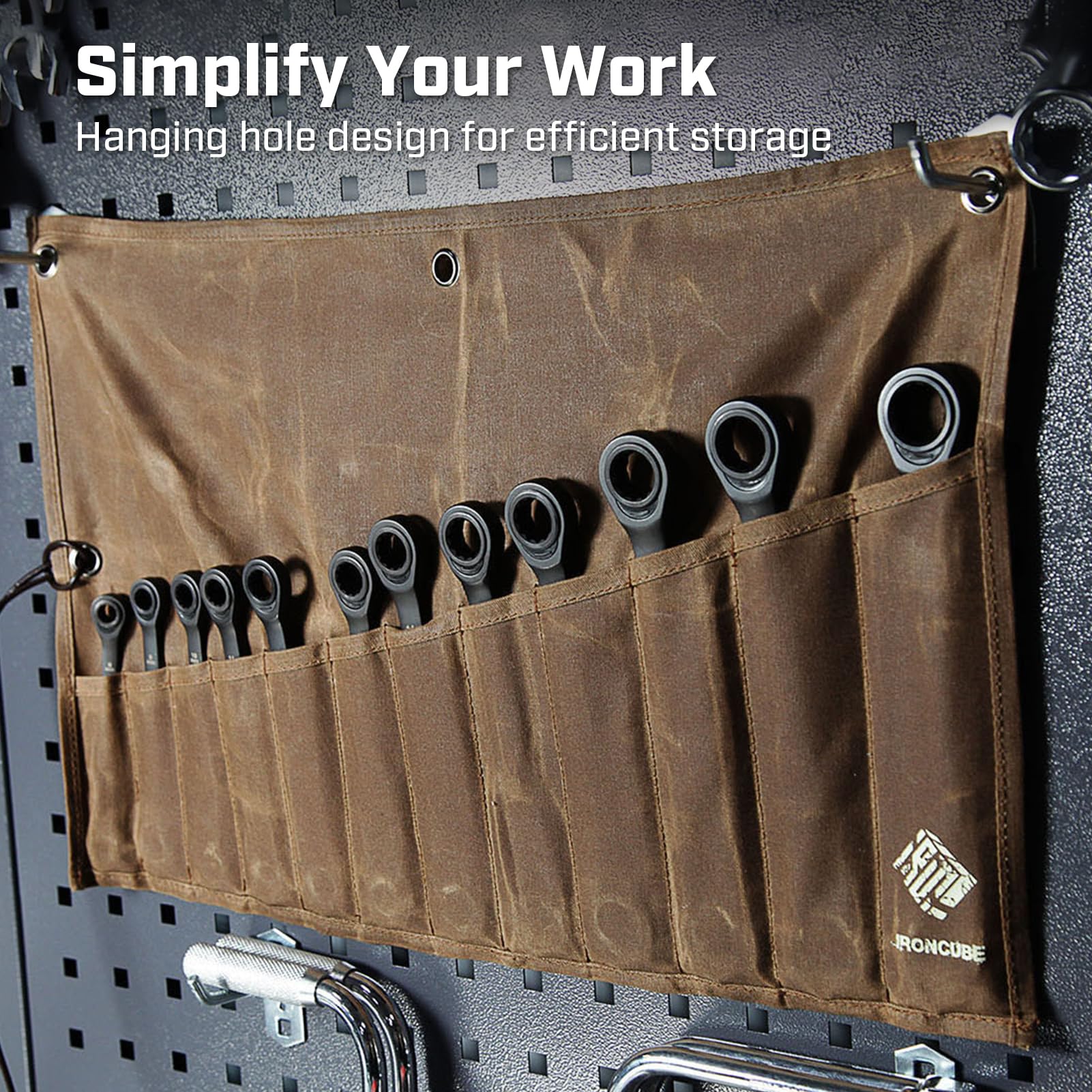 Durable Tool Pouch & Roll-Up Storage Bag for Hand Tools, Wrenches & DIY Equipment - Perfect for Mechanics, Electricians & Home Improvement Projects