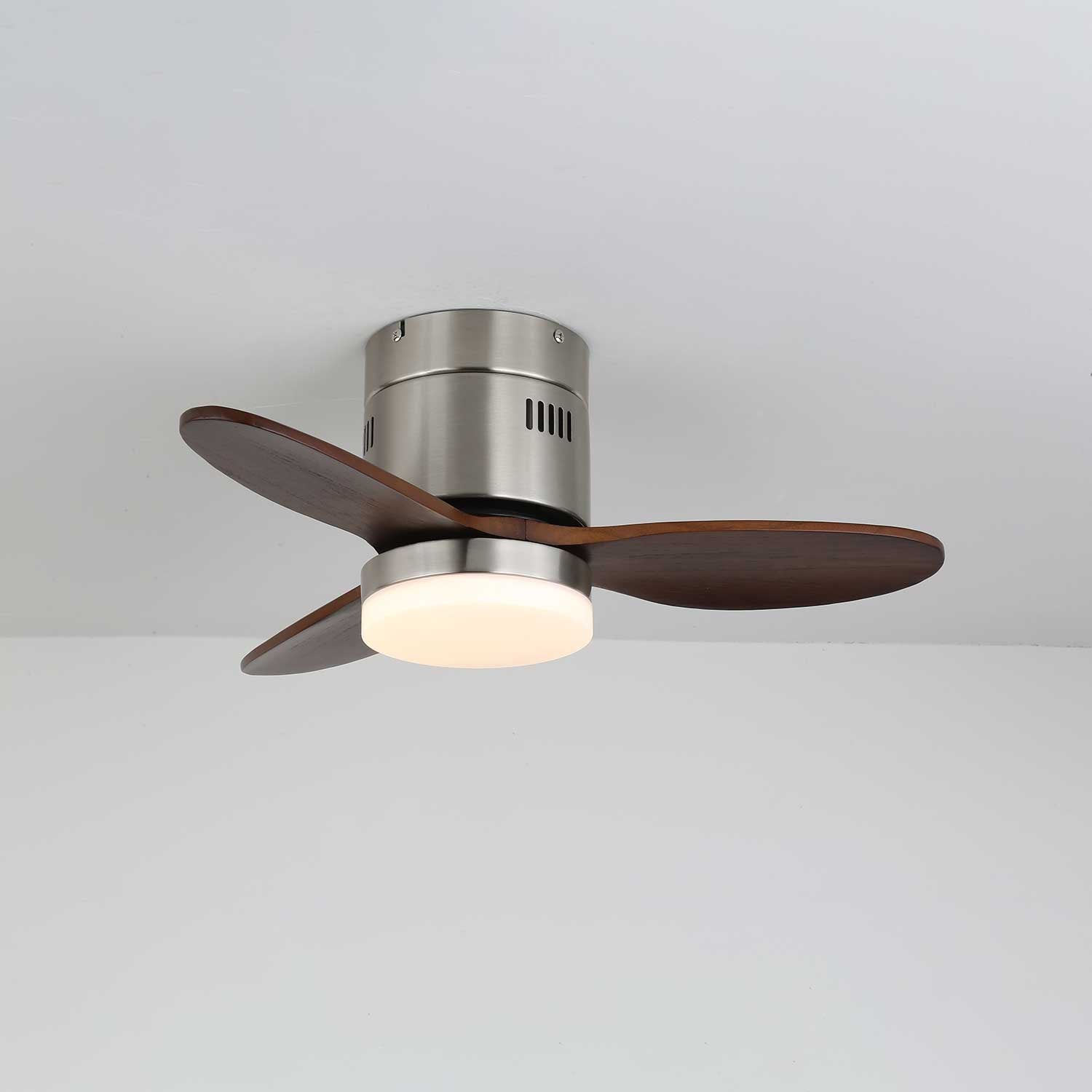 Aeroluxe Modern Ceiling Fan with Light Kit - Energy Efficient LED Lighting, Remote Control, Quiet Reversible Motor for Bedroom, Living Room, and Office