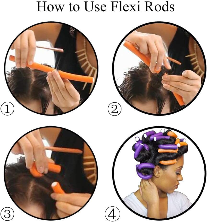 10-Pack Multi-Color Hair Rollers for Curly Hairstyles - Soft Foam Hair Curlers for Overnight Styling, Salon-Quality Waves at Home (Great for Parties, Weddings & Daily Hair Care)