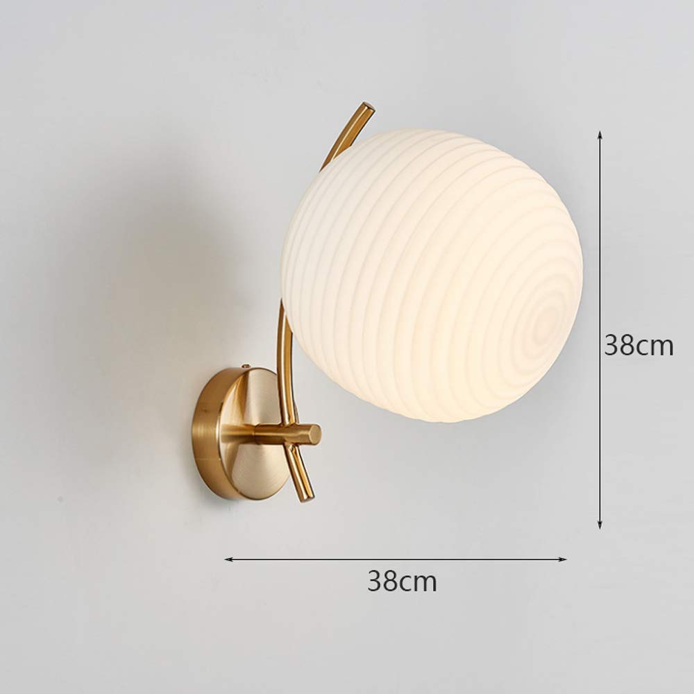 Modern Nordic E27 Glass Wall Sconce - Industrial Loft Style Iron Wall Light Fixture for Indoor Decor - Perfect for Bedroom, Living Room, Dining Room & Hallway Lighting