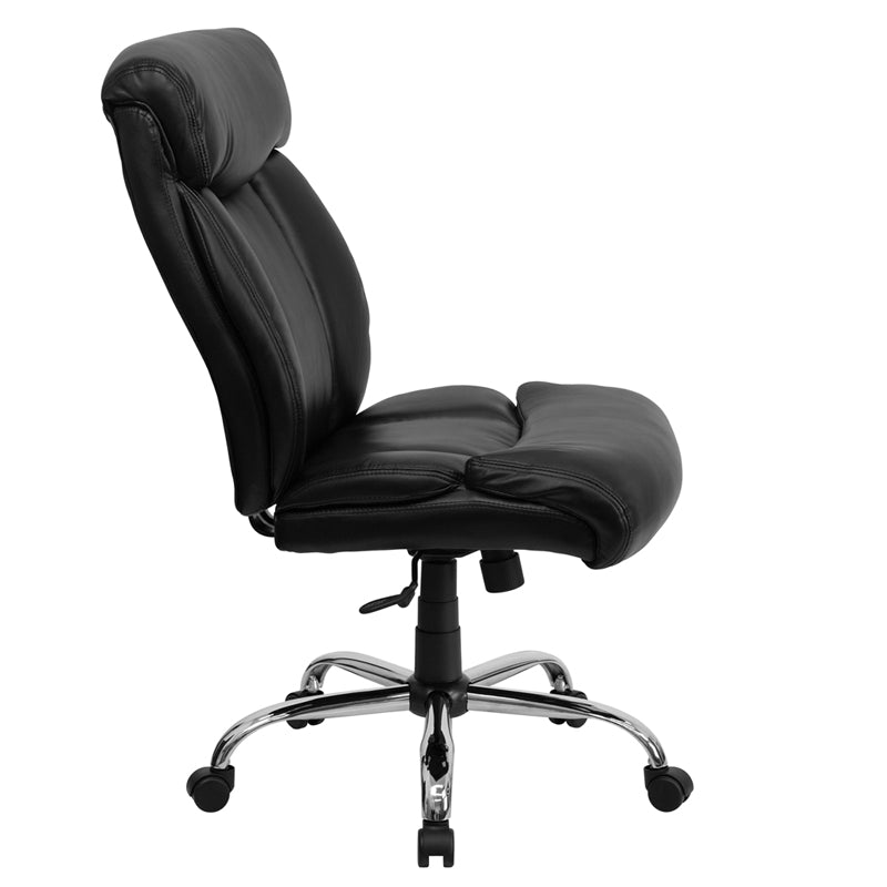 FLASH HERCULES Series Big & Tall 400 lb. Capacity Black Fabric Executive Ergonomic Office Chair with Chrome Base - Perfect for Home Office, Gaming, and Heavy-Duty Workspaces
