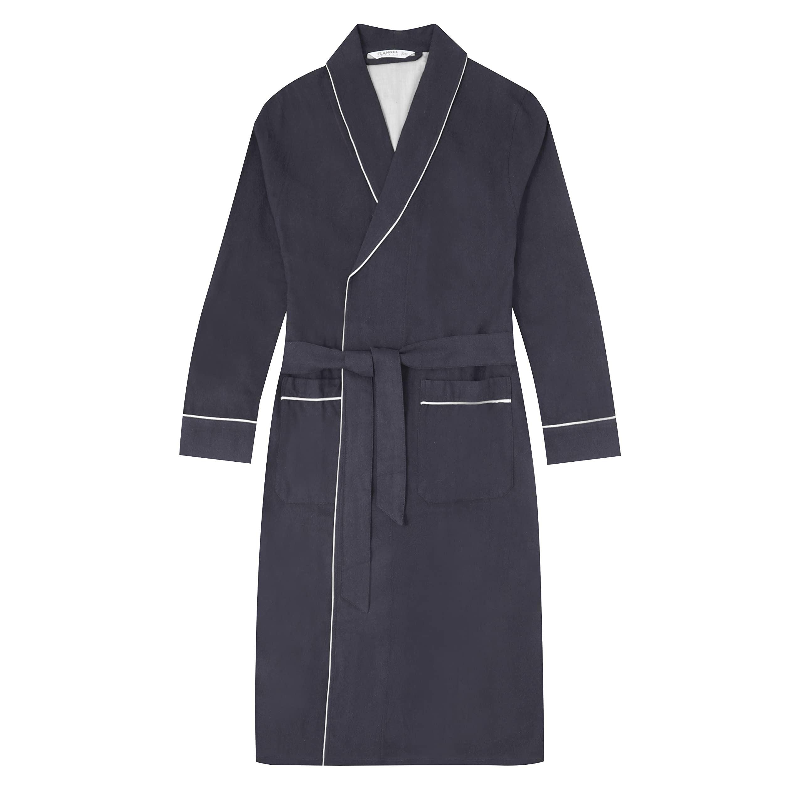 100% Cotton Flannel Robe for Men - Soft & Cozy Bathrobe with Pockets - Perfect for Lounging, Spa Days & Cold Weather Comfort