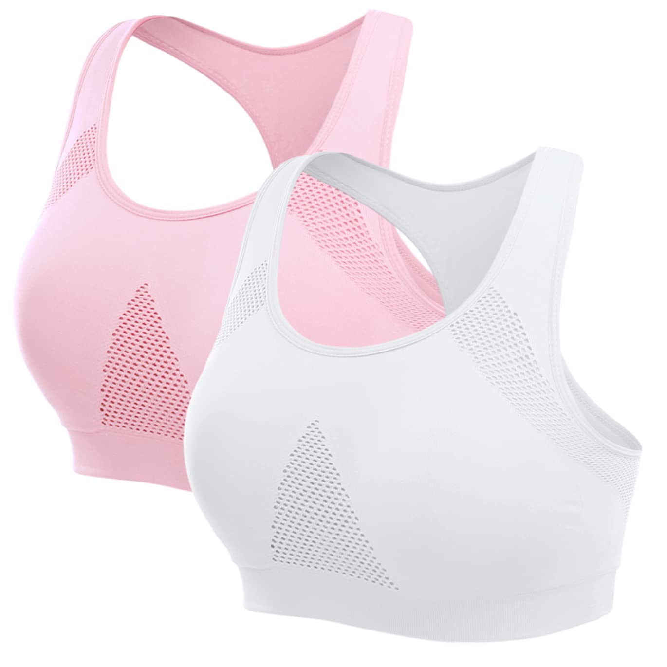 Liwitar High Neck Longline Sports Bra for Women - Padded Workout Crop Top with Mesh Back - Yoga, Running, Gym & Activewear Tank Top