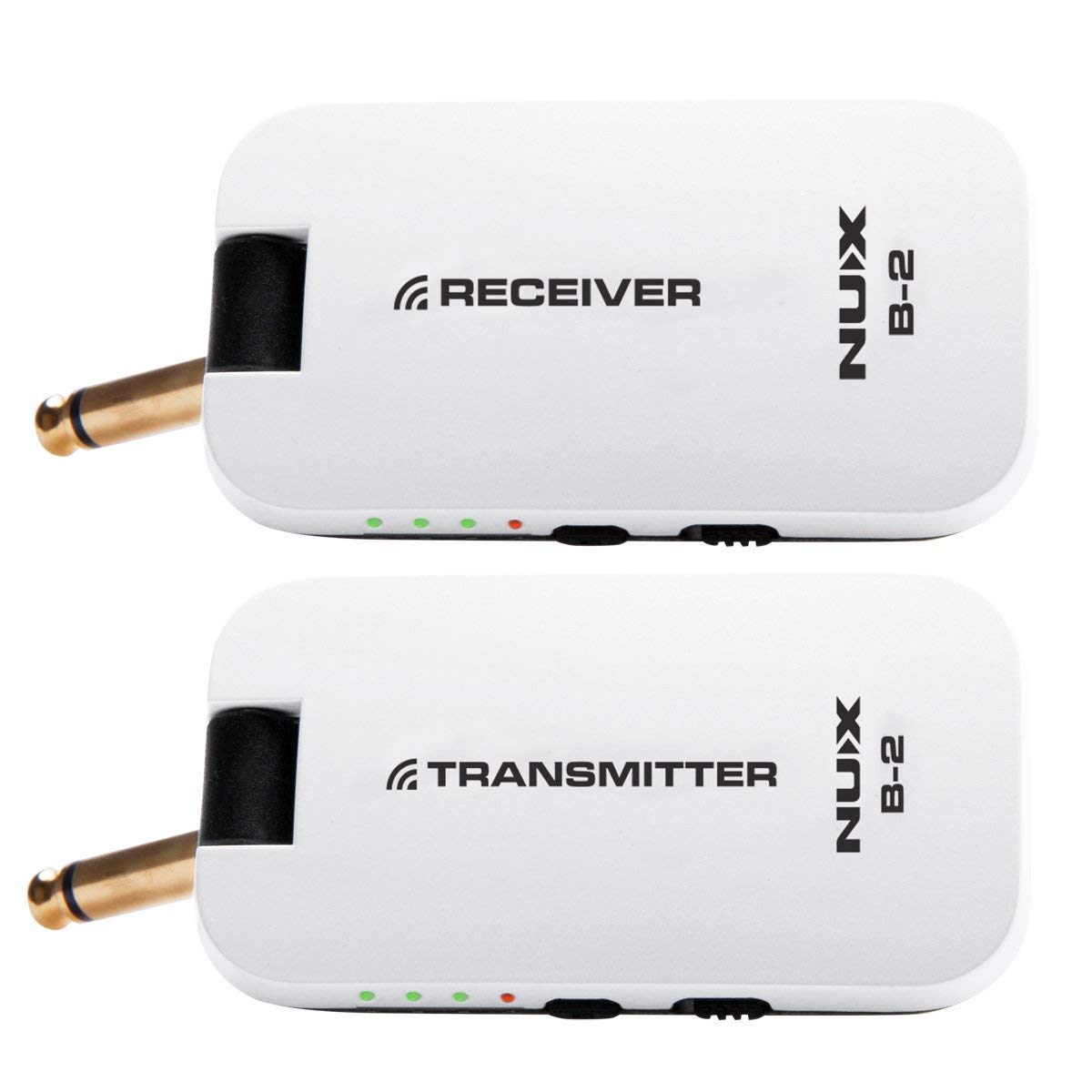 NUX B-2 Wireless Guitar System - 2.4GHz Rechargeable 4-Channel Wireless Audio Transmitter & Receiver (White) | Perfect for Live Performances, Studio Recording & Home Practice