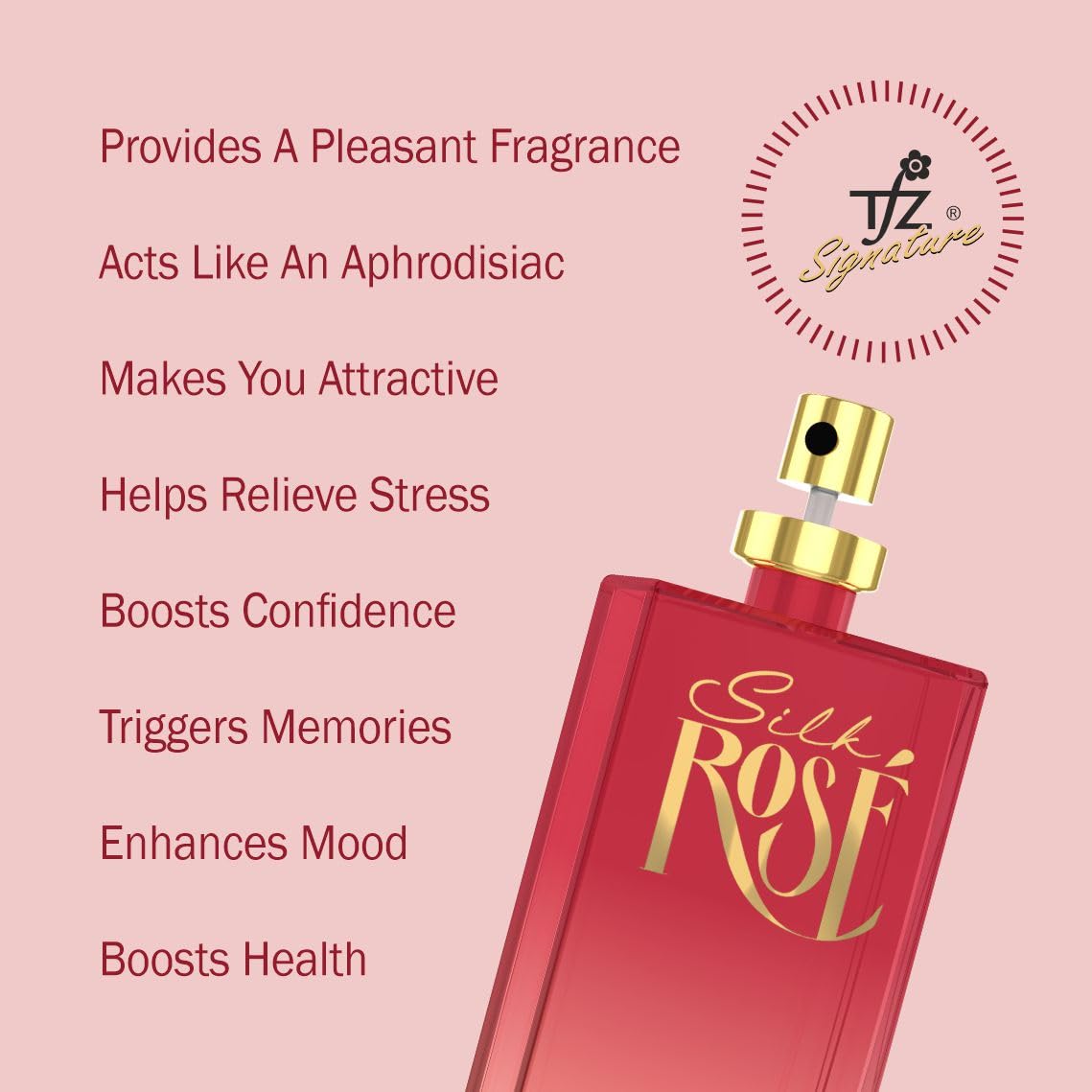Silk Rose TFZ Perfume Spray for Women - Long Lasting Floral Fragrance for Daily Wear, Date Nights & Special Occasions