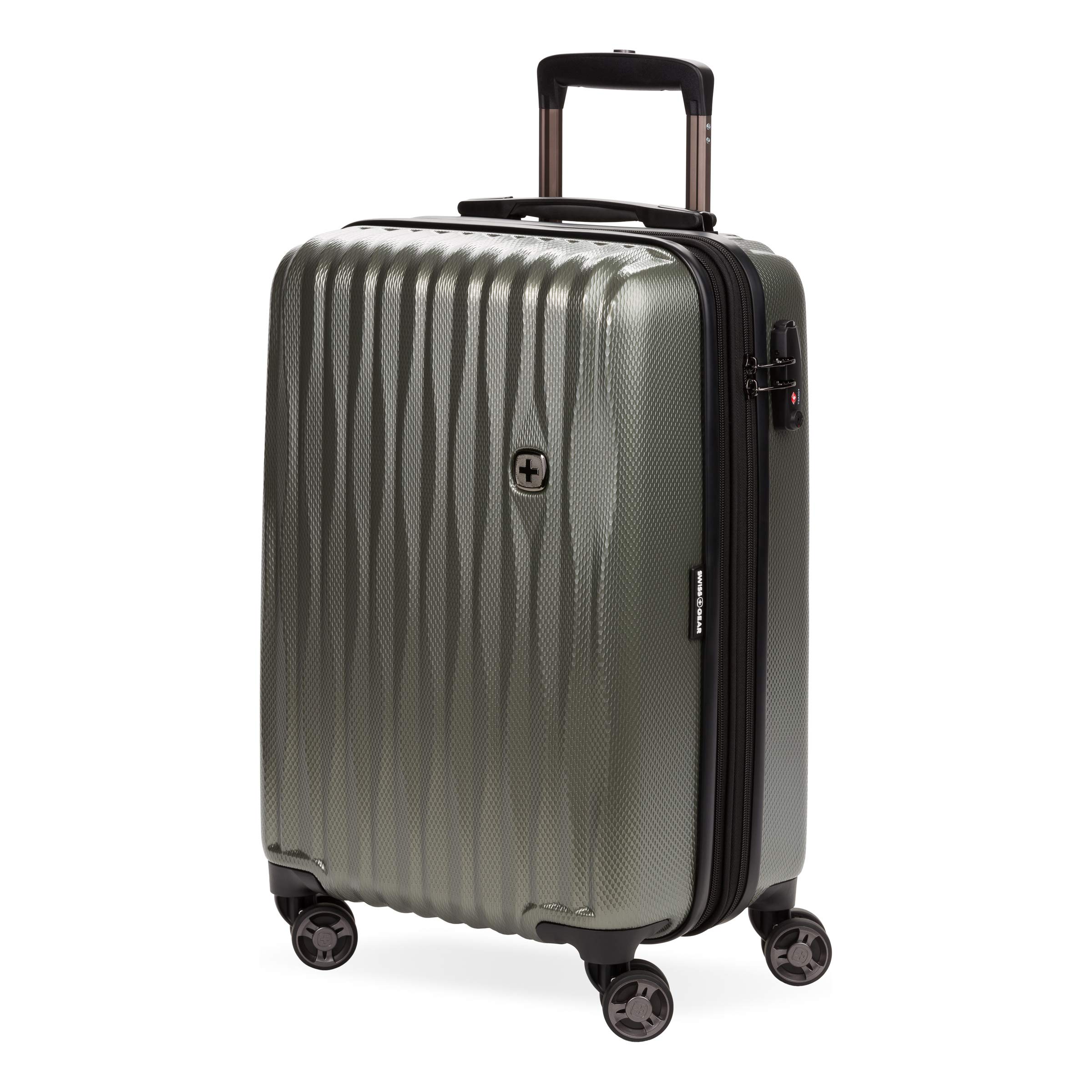 SwissGear 7272 Energie Expandable Hardside Spinner Luggage with TSA Lock - 19-Inch Carry-On Suitcase in Gunmetal | Perfect for Business Travel & Weekend Getaways