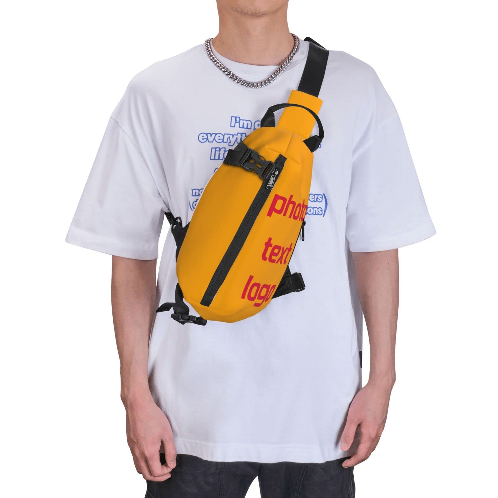 Customizable Crossbody Sling Bag for Men - Personalized Photo & Sports Shoulder Chest Bag - Ideal for Gym, Travel & Everyday Use