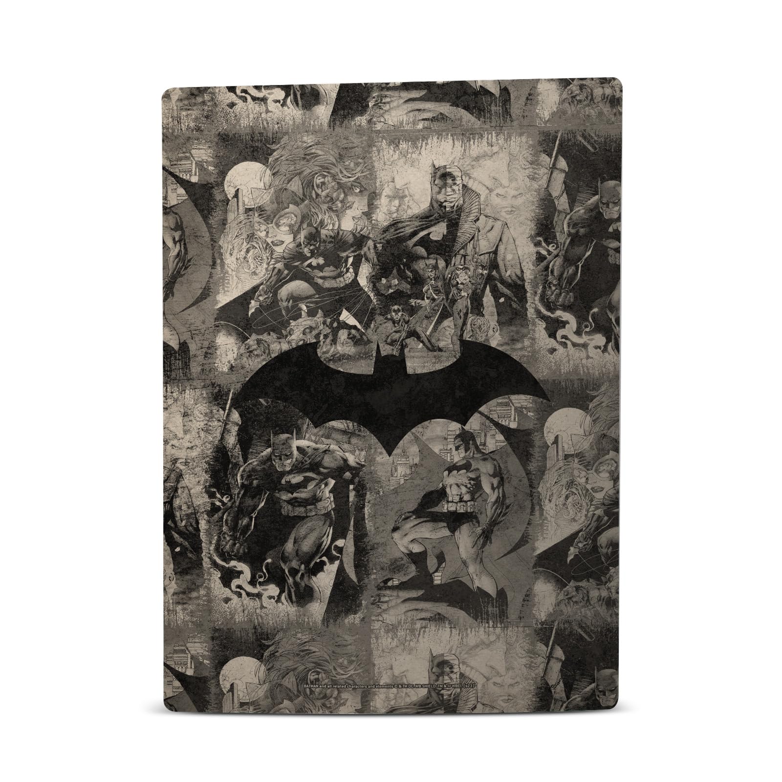 Official Batman DC Comics Vinyl Skin Decal for Sony PS5 Disc Edition - Distressed Logos & Comic Book Design - Gaming Console Sticker for Superhero Fans & Collectors - Perfect for Gaming Setups & Themed Rooms