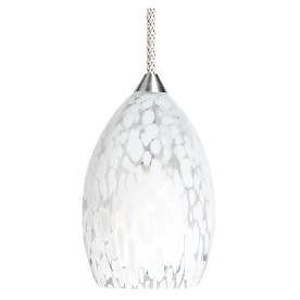 Vela White Glass Pendant Light Fixture Kit - Model 800PND1VWN - Perfect for Kitchen Island, Dining Room, and Modern Home Lighting