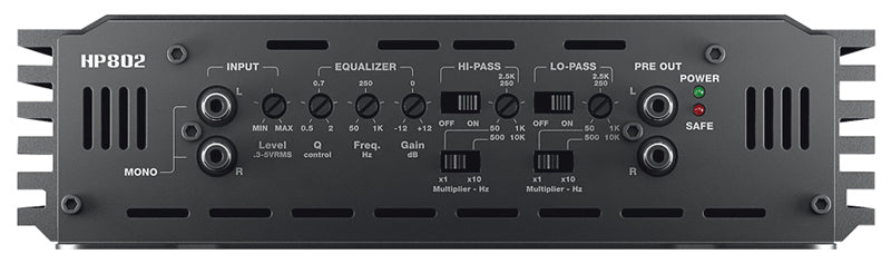 Hertz HP 802 SPL Show D Class Stereo Amplifier with Crossover - High Power Car Audio System for Bass Boost & Clear Sound - Perfect for Car Audio Competitions & Custom Installations