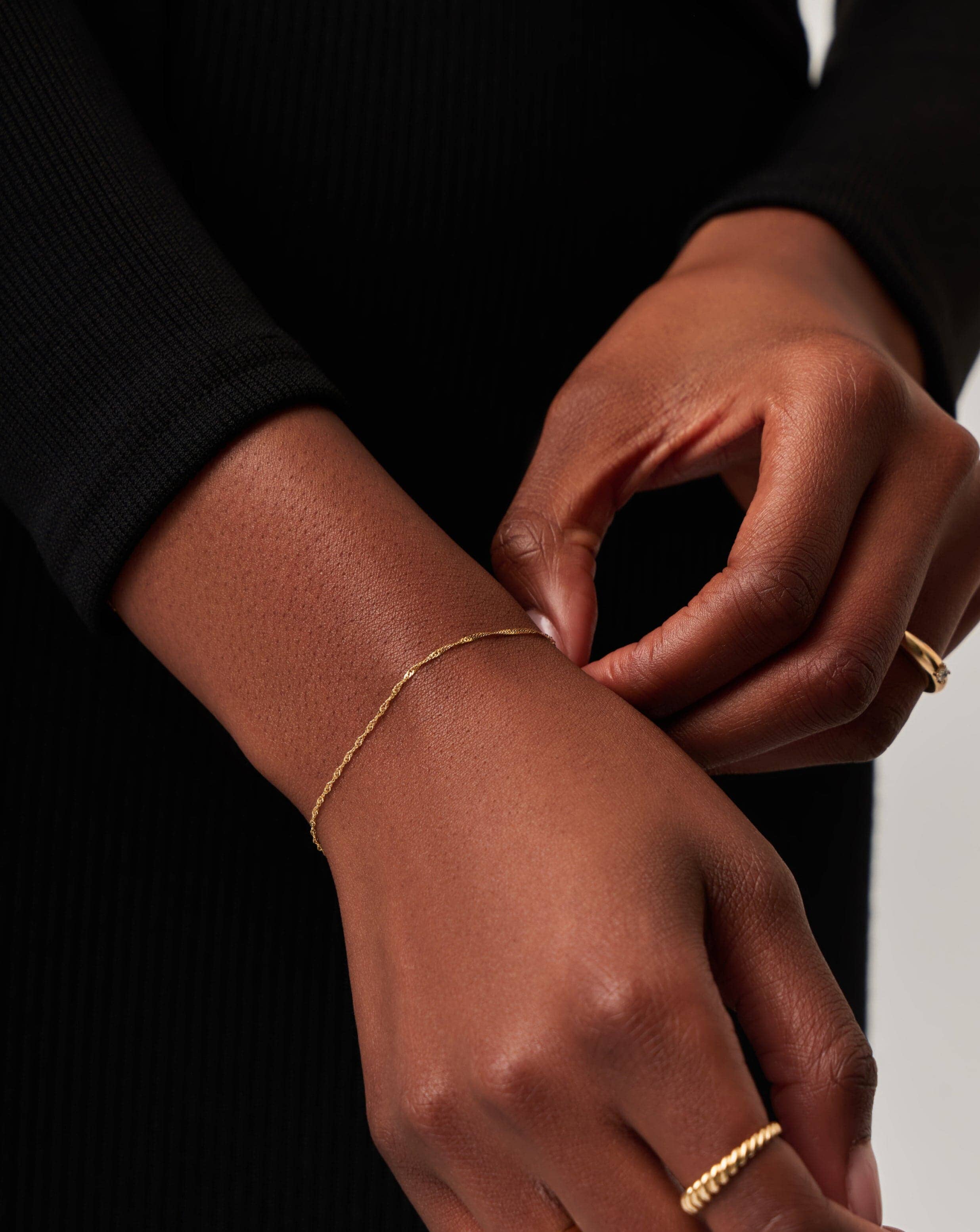 14K Solid Gold Twisted Chain Bracelet for Women - Elegant & Durable Jewelry Gift for Birthday, Anniversary & Special Occasions
