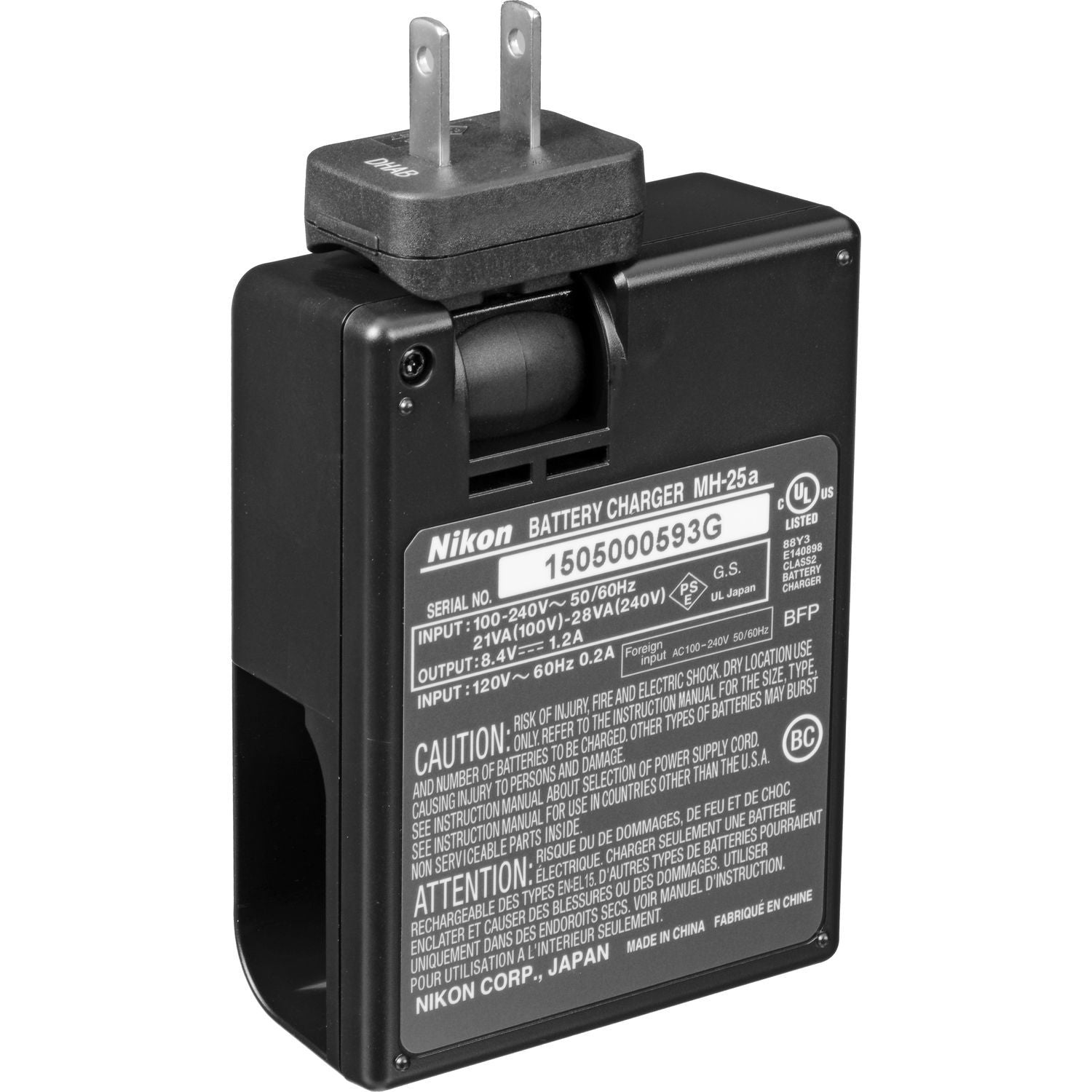 Nikon MH-25A Battery Charger for EN-EL15 Li-Ion Battery - Fast Charging for Nikon DSLR Cameras - Perfect for Travel & Professional Photography