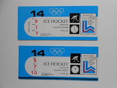 1980 Olympics Ice Hockey Rare Collectible Tickets - Vintage Sports Memorabilia for Fans & Collectors | Perfect for Display, Gifts, and Historical Collections