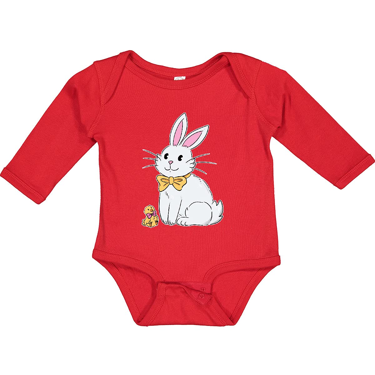 Inktastic Easter Cute Bunny and Chick Long Sleeve Baby Bodysuit - Adorable Holiday Outfit for Easter Photos, Family Gatherings & Spring Celebrations