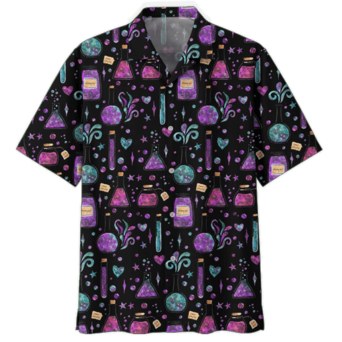 Men's Tropical Tarot Hawaiian Shirts - Short Sleeve Button Down Aloha Shirts for Summer | Beach Vacation, Luau Party & Casual Wear