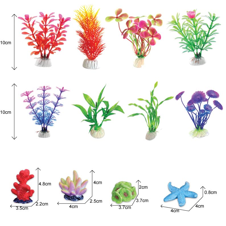 12pcs Artificial Aquarium Plants - Lifelike Fish Tank Decor for Home & Office