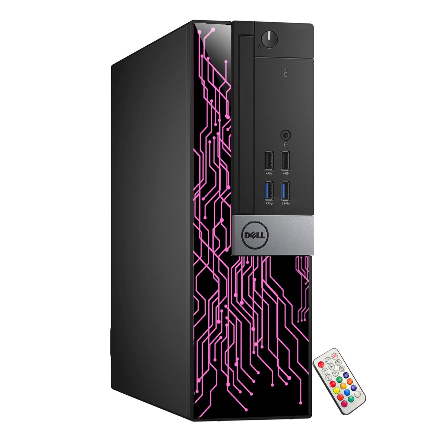 Refurbished Dell OptiPlex Desktop Computer with Custom RGB Lighting - Intel Core i5-6500, 8GB RAM, 256GB SSD, Windows 10 Pro, WiFi, HDMI - Includes 22 Inch Monitor for Gaming & Office Work