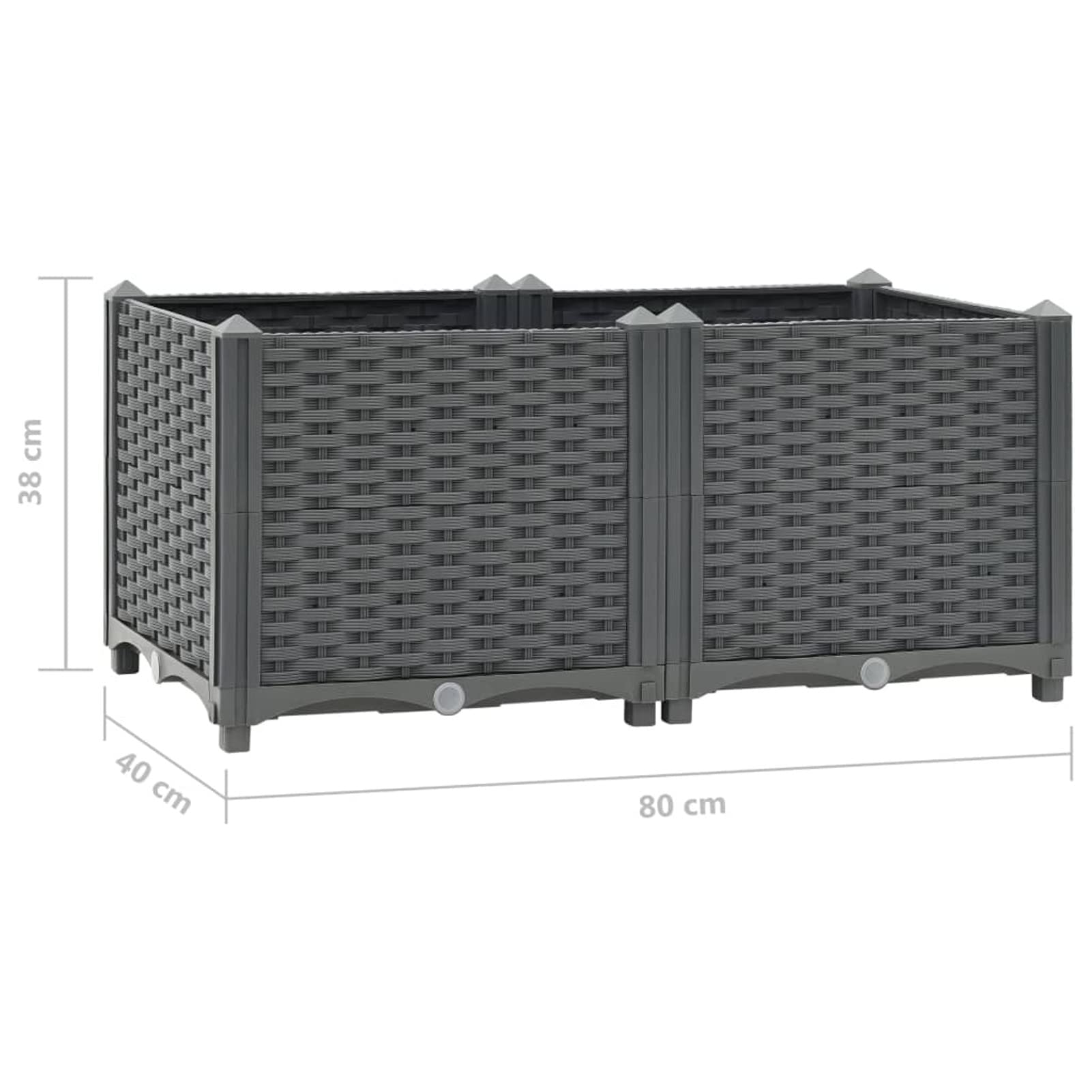 Galvanized Metal Raised Garden Bed Planter - 31.5