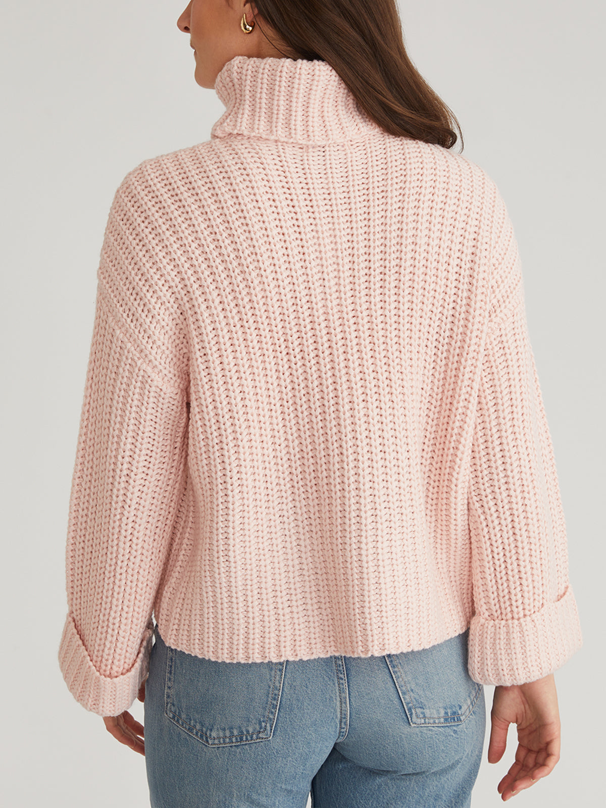 Vida Women's Turtleneck Shaker Pullover Sweater - Soft Knit Winter Warm Long Sleeve Crewneck Top for Casual Outfits, Office Wear & Holiday Fashion
