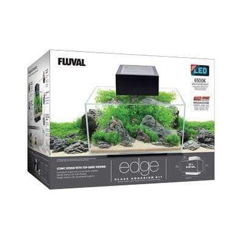 Fluval EDGE 2.0 LED Aquarium Kit - 6 Gallon (23L) Black Tank with High-Intensity Lighting for Freshwater Fish, Shrimp & Plants - Perfect for Home, Office & Classroom Aquascaping