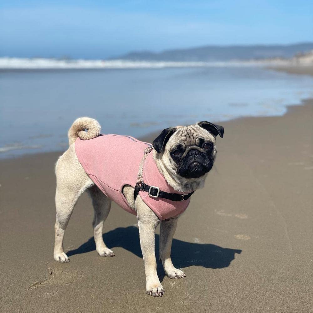 Gooby Zip Up Microfiber Fleece Dog Sweater - Pink, X-Large - Warm Double-Layered Soft Winter Coat for Small & Medium Dogs - Perfect for Cold Weather Walks & Outdoor Adventures