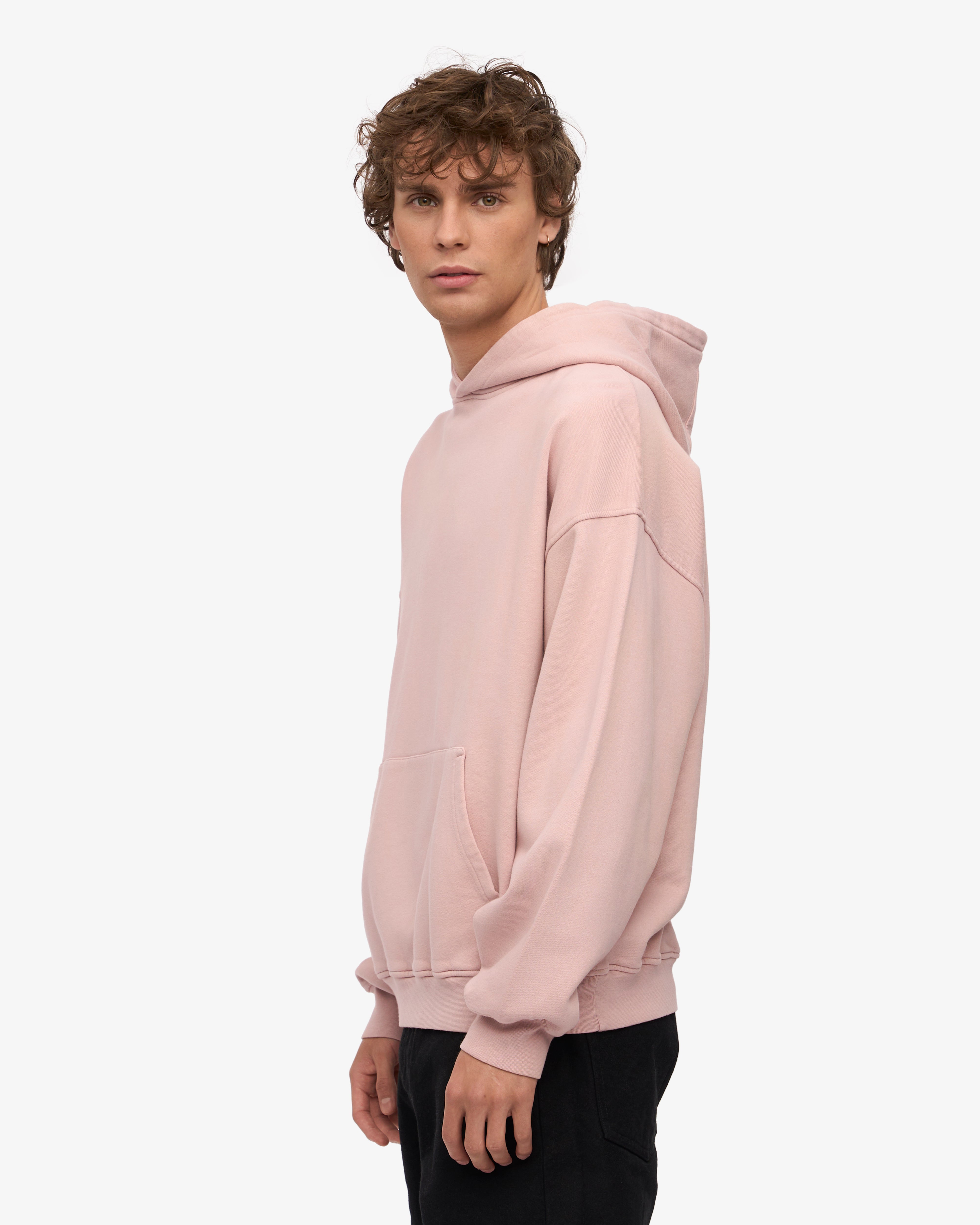 Organic Oversized Hoodie for Women - Faded Pink Cotton Pullover Sweatshirt | Cozy Loungewear & Casual Streetwear Outfit