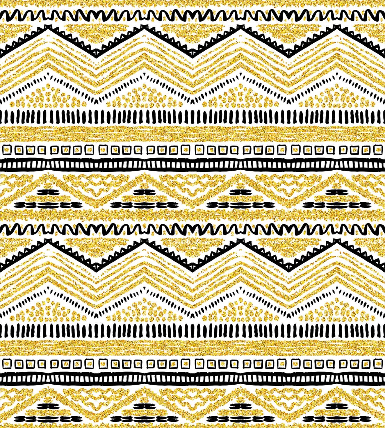 Ambesonne Yellow and Black Duvet Cover Set - Prehistoric Chevron Stripes Design, 2-Piece Twin Size Bedding with 2 Duvet Covers & 2 Pillowcases - Perfect for Kids Rooms, Guest Bedrooms & Dorm Decor