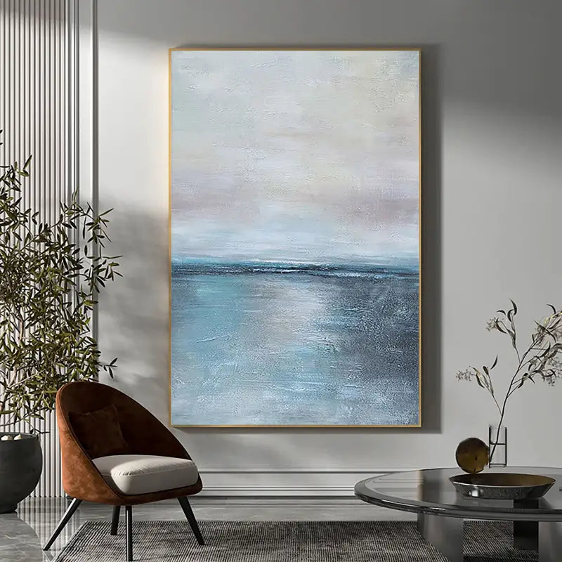 Ocean and Sky Painting #OS002 - Stunning Handmade Wall Art for Home & Office Decor - Perfect for Living Room, Bedroom, or Gift