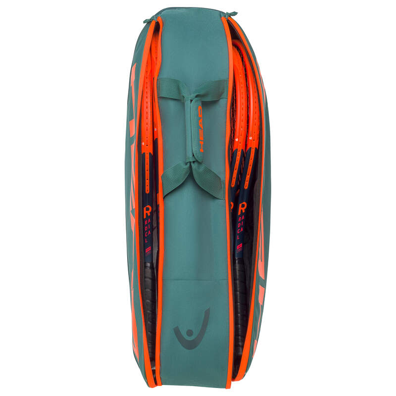 Head Pro Racquet Bag M (Green/Orange) - Premium Tennis Gear for Players & Coaches | Perfect for Court, Training & Travel