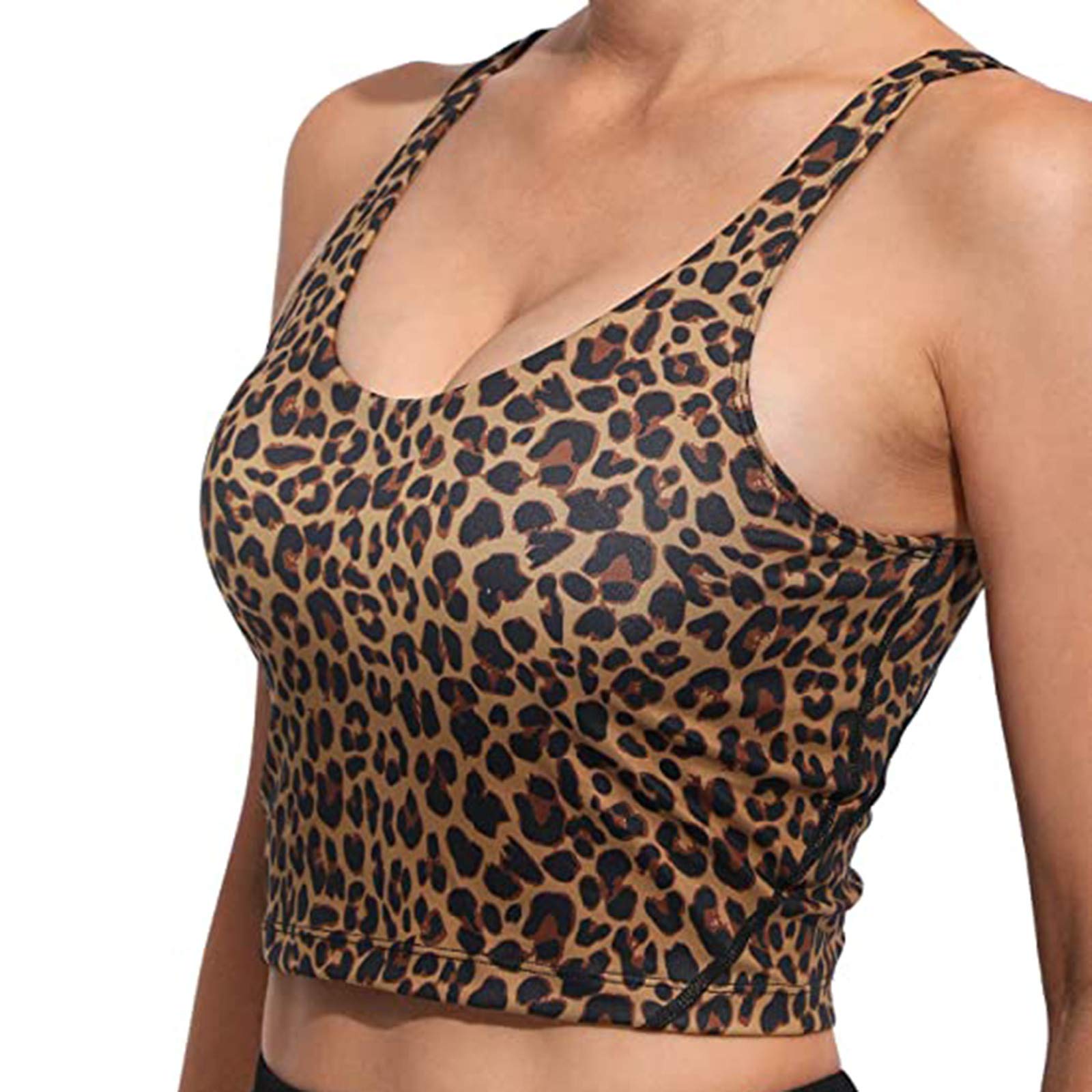 Women's Casual Tank Top with Printed Design - Sleeveless Vest & Lingerie Set (Brown, XXL) | Perfect for Yoga, Gym Workouts & Summer Fashion
