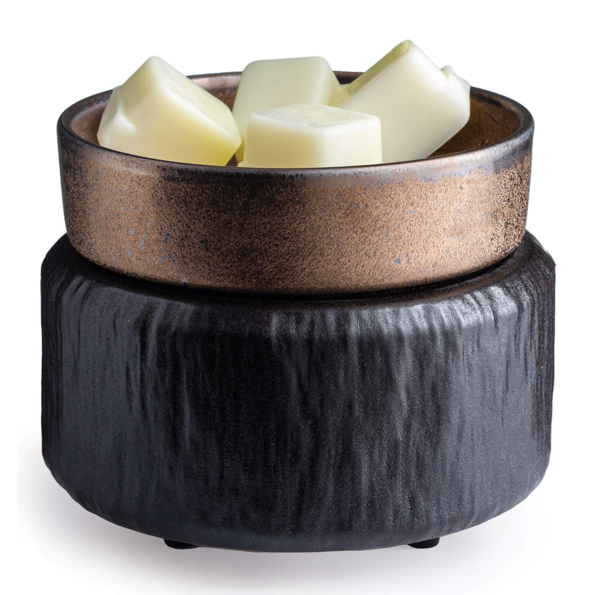2-in-1 Candle Warmer & Fragrance Diffuser - Primitive Black and Bronze Wax Melter for Scented Candles, Wax Melts, Tarts - Perfect for Home, Office, Spa, and Bedroom Aromatherapy