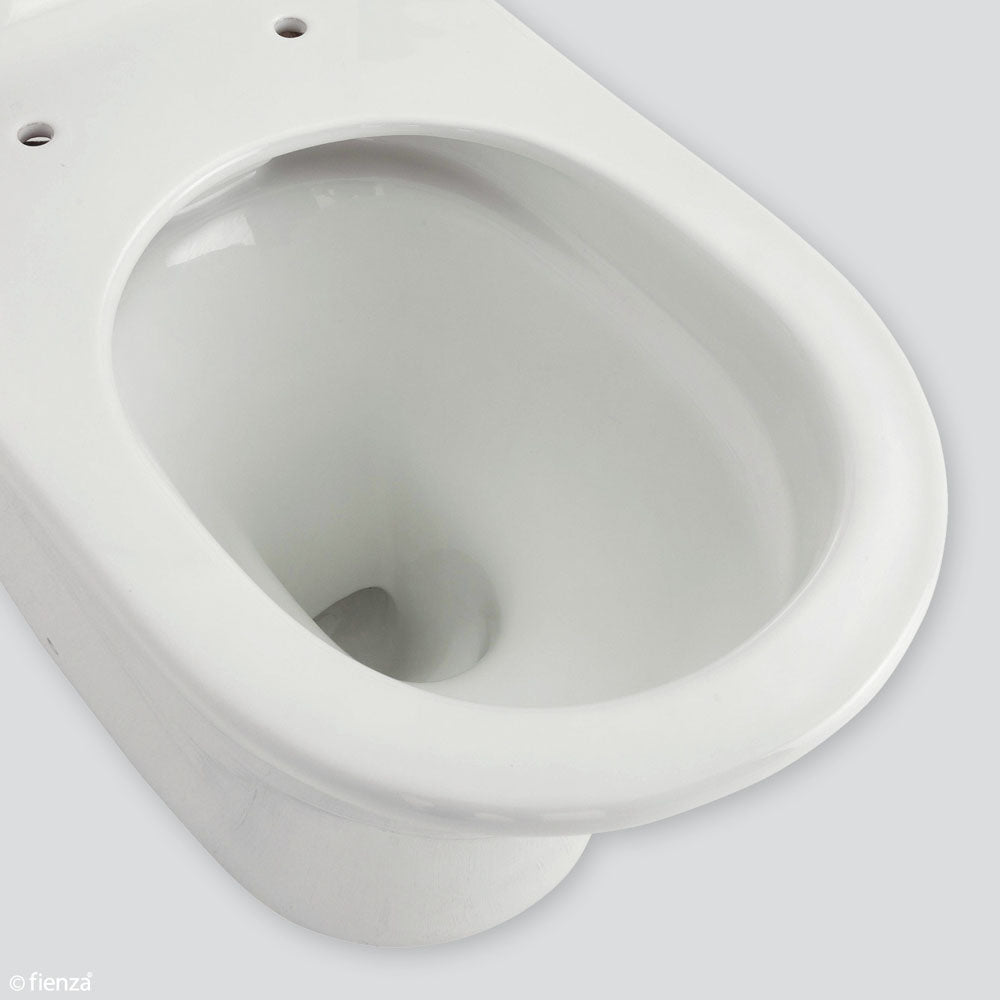 Fienza Chloe Back-to-Wall Toilet Suite - Modern One-Piece Elongated Toilet with Soft-Close Seat, Perfect for Small Bathrooms & Powder Rooms (White)