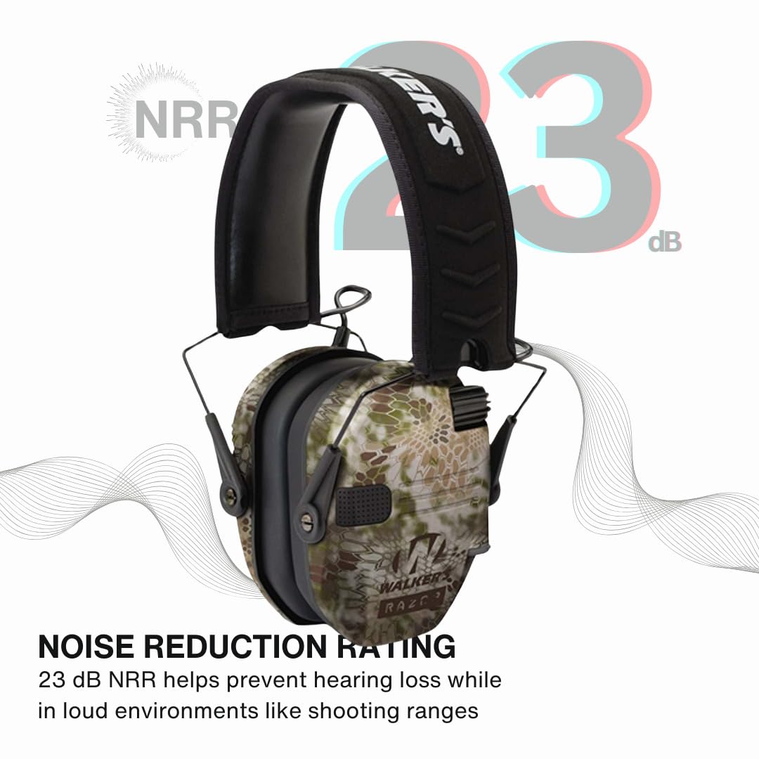 Walker's Razor Slim Electronic Shooting Earmuffs 2-Pack - Noise Canceling Hearing Protection with Walkie Talkie & OTG Glasses - Perfect for Hunting, Shooting Range, and Outdoor Activities