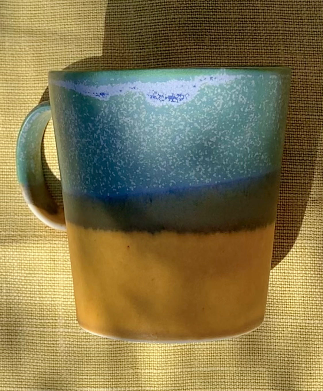 Vibrant Multi-Colored Coffee Mug - Green & Yellow Ceramic Cup for Hot & Cold Drinks - Perfect for Home, Office, or Gift Giving