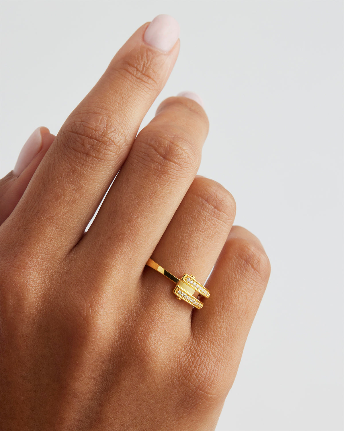 18K Gold Vermeil Connect Deeply Ring - Dainty Stackable Ring for Women, Minimalist Jewelry Gift for Her - Perfect for Everyday Wear, Date Nights & Special Occasions