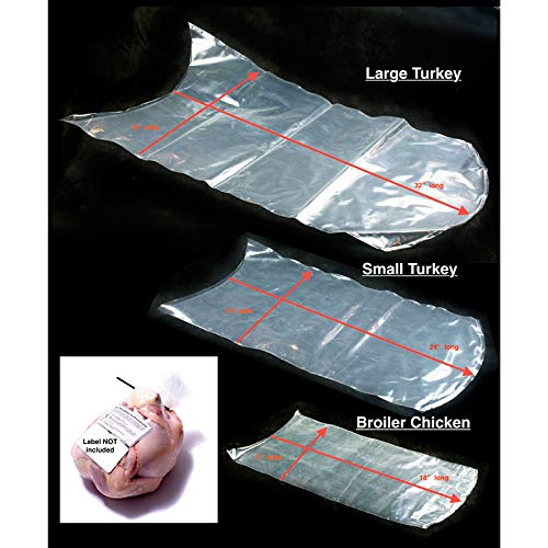 Stromberg's Heat Shrink Bags - 25 Pack Clear Freezer Safe Turkey Bags for Food Storage | Perfect for Vacuum Sealing, Sous Vide, and Long-Term Freezer Storage
