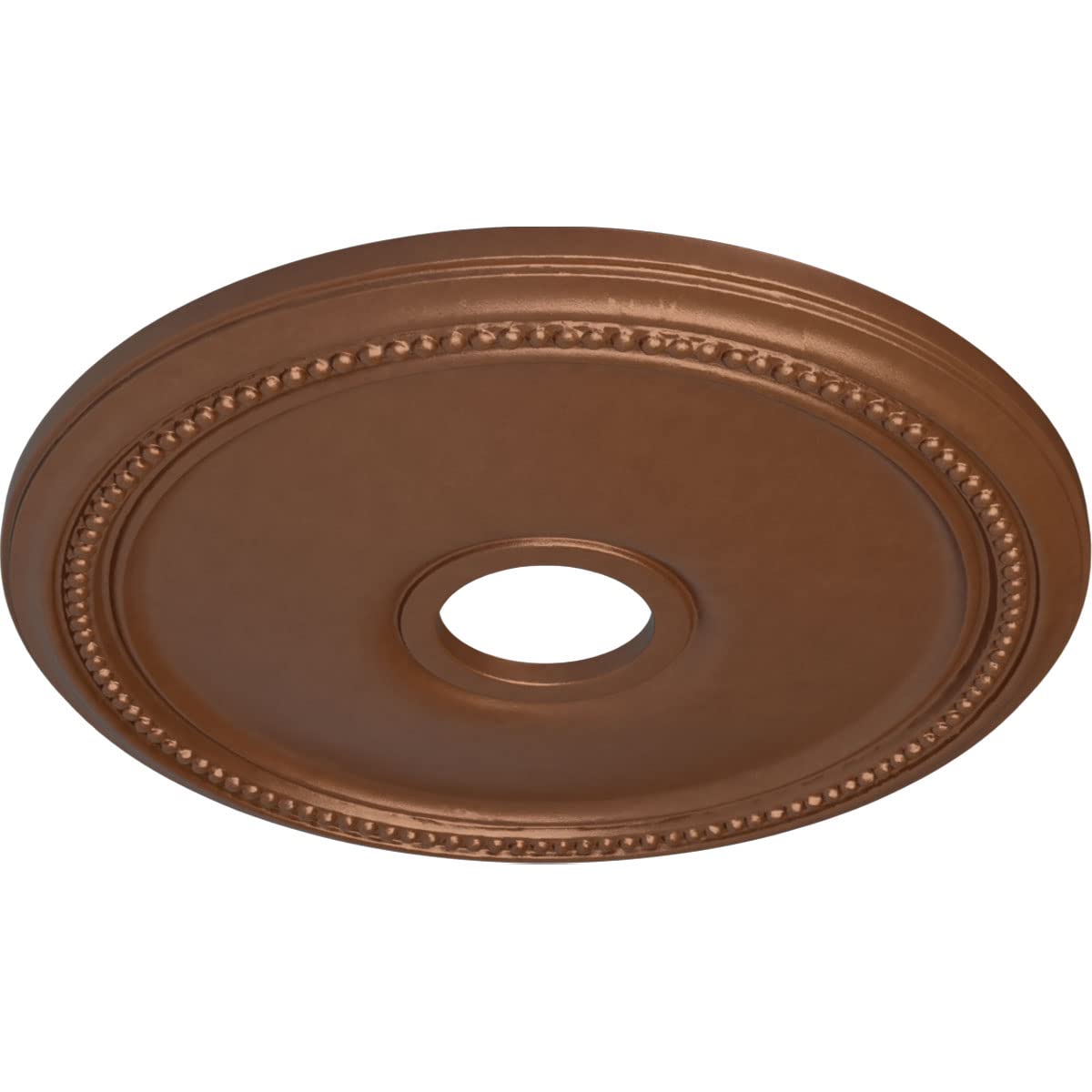 Ekena Millwork CM18DIPOS Diane Ceiling Medallion - 18 Inch Outer Diameter, 3 5/8 Inch Inner Diameter, 1 1/8 Inch Projection - Hand-Painted Polished Copper Finish - Perfect for Dining Room, Living Room, and Bedroom Ceiling Decor