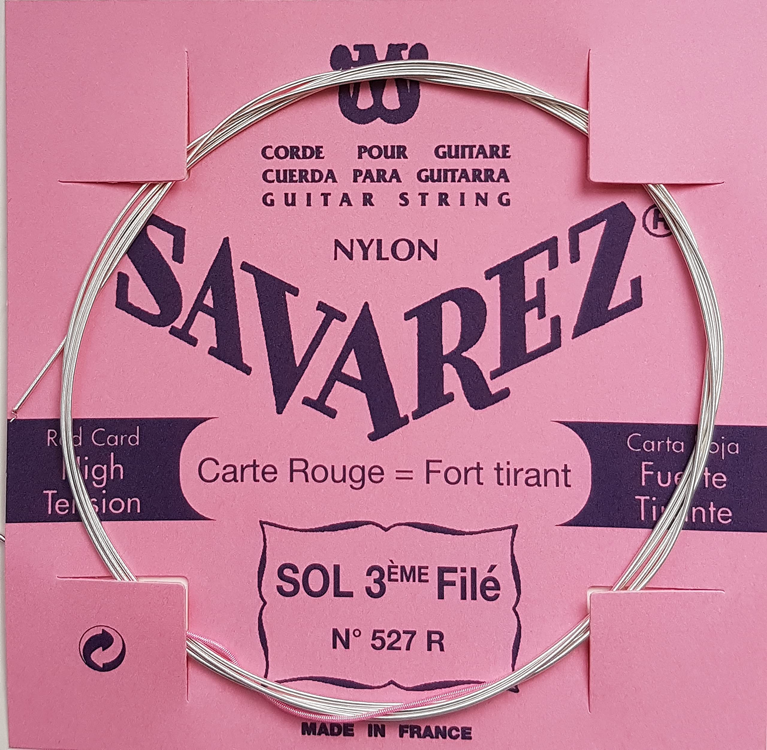 Savarez STSAV50-50132 Classical Guitar Strings - High Tension Carbon Treble & Silver-Plated Copper Bass - Perfect for Classical & Flamenco Guitar Players