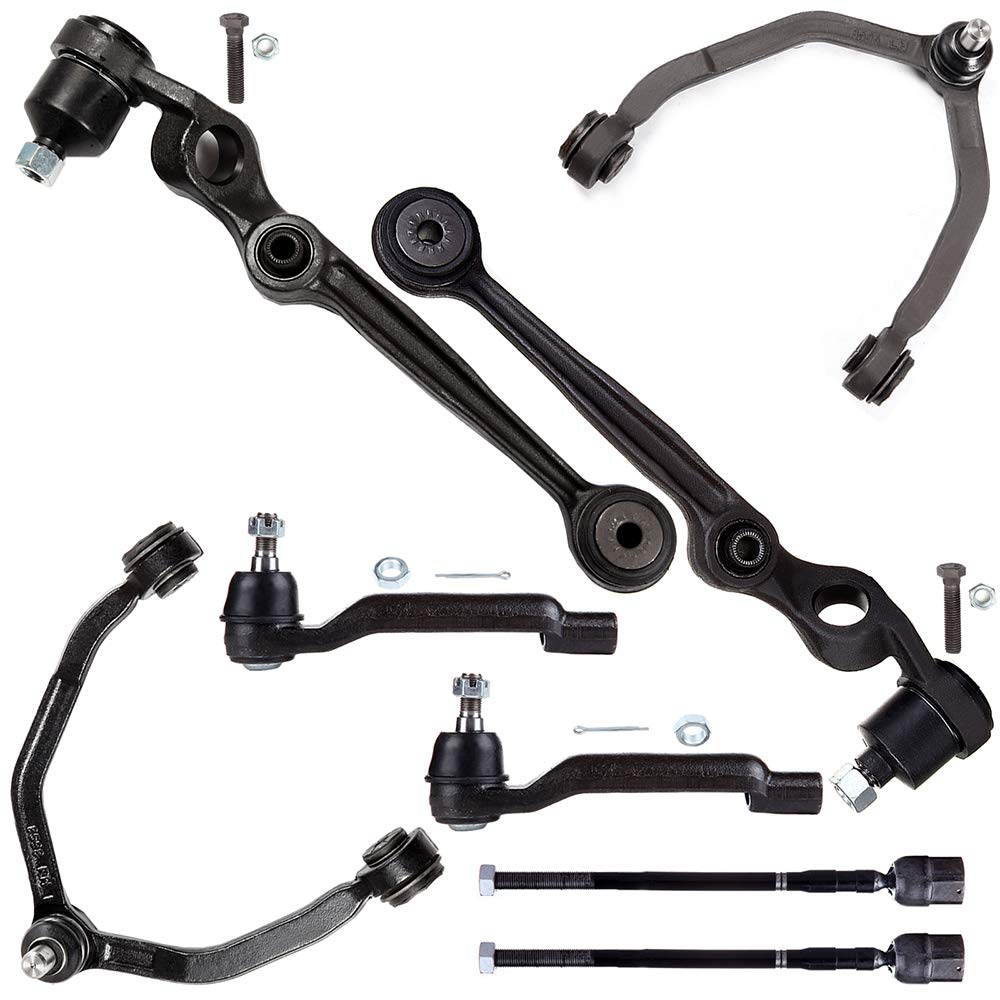ANPART Front Upper & Lower Control Arm Kit with Ball Joint & Tie Rod Ends - Compatible with 1989-1997 Ford Thunderbird & Mercury Cougar (8-Piece Set) - Perfect for Suspension Repair, Wheel Alignment & Smooth Ride Replacement