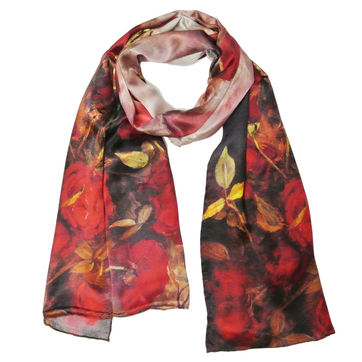 Wrapables Luxurious 100% Charmeuse Silk Scarf with Hand-Rolled Edges - Elegant Fashion Accessory for Women, Perfect for Office, Wedding & Special Occasions