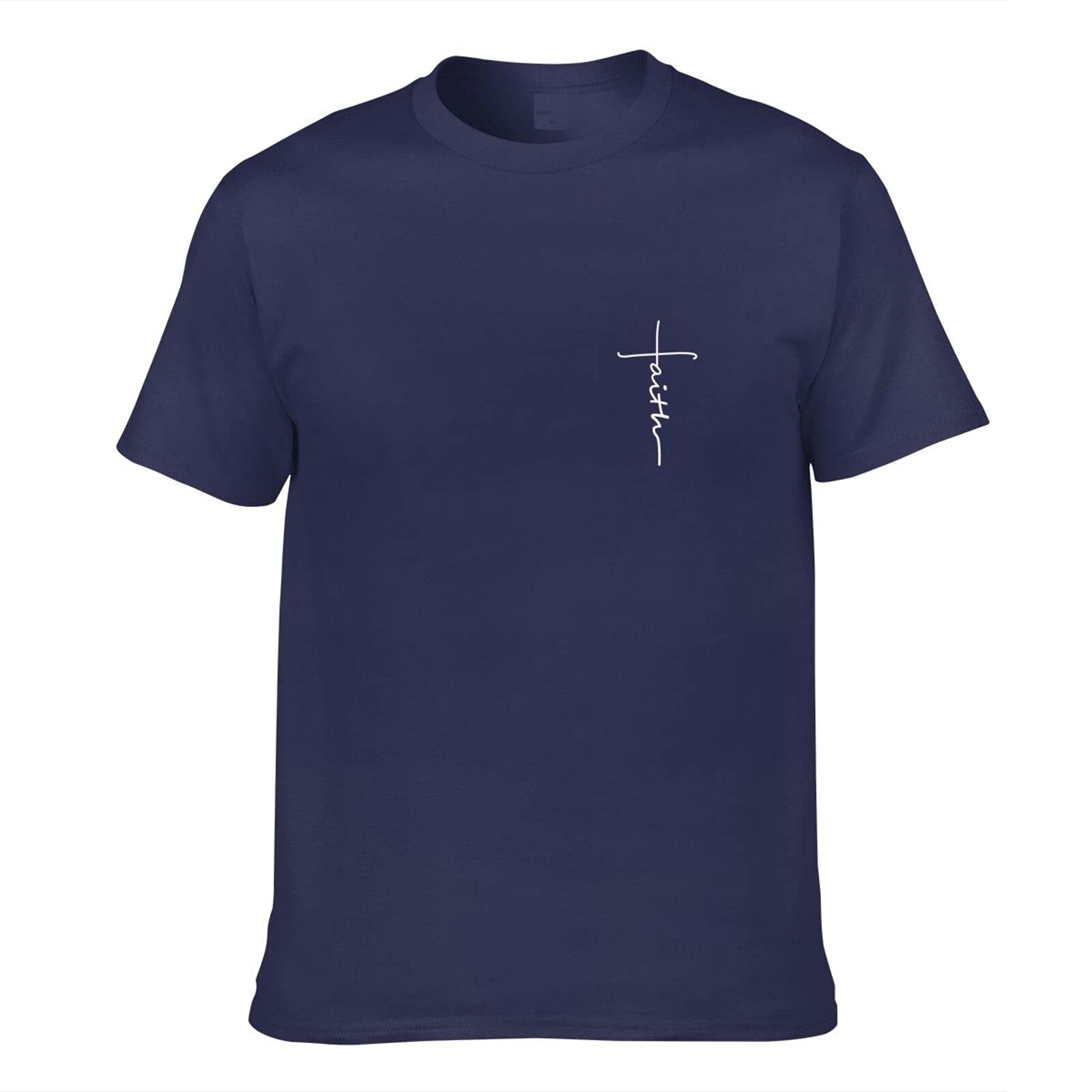 Faith Jesus Cross T-Shirt for Men - Religious Christian Graphic Tee with Short Sleeves & Crew Neck | Church, Bible Study & Worship Apparel