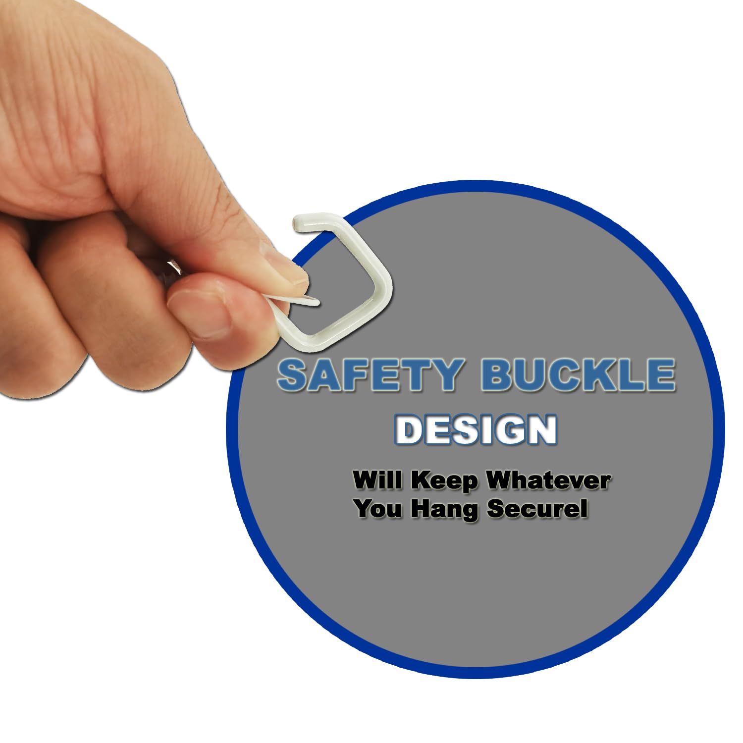 10-Pack Heavy Duty Screw-In Hooks with Safety Buckle - 2.2