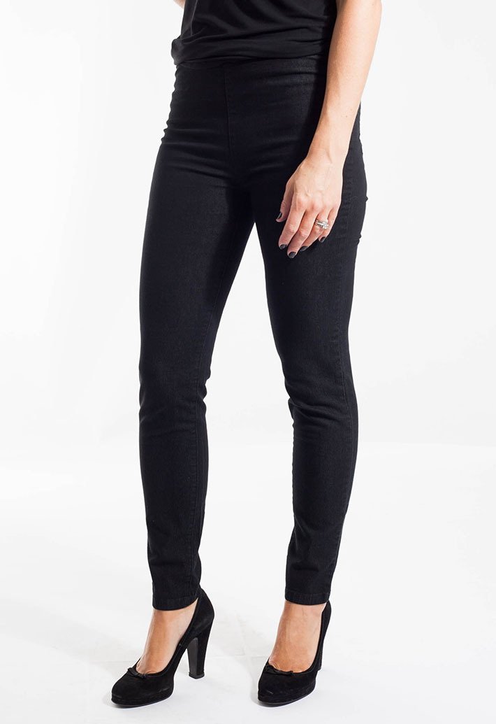 Vassalli Women's Skinny Stretch Pull On Jeans - High Waist Comfort Pants for Work, Travel & Everyday Wear