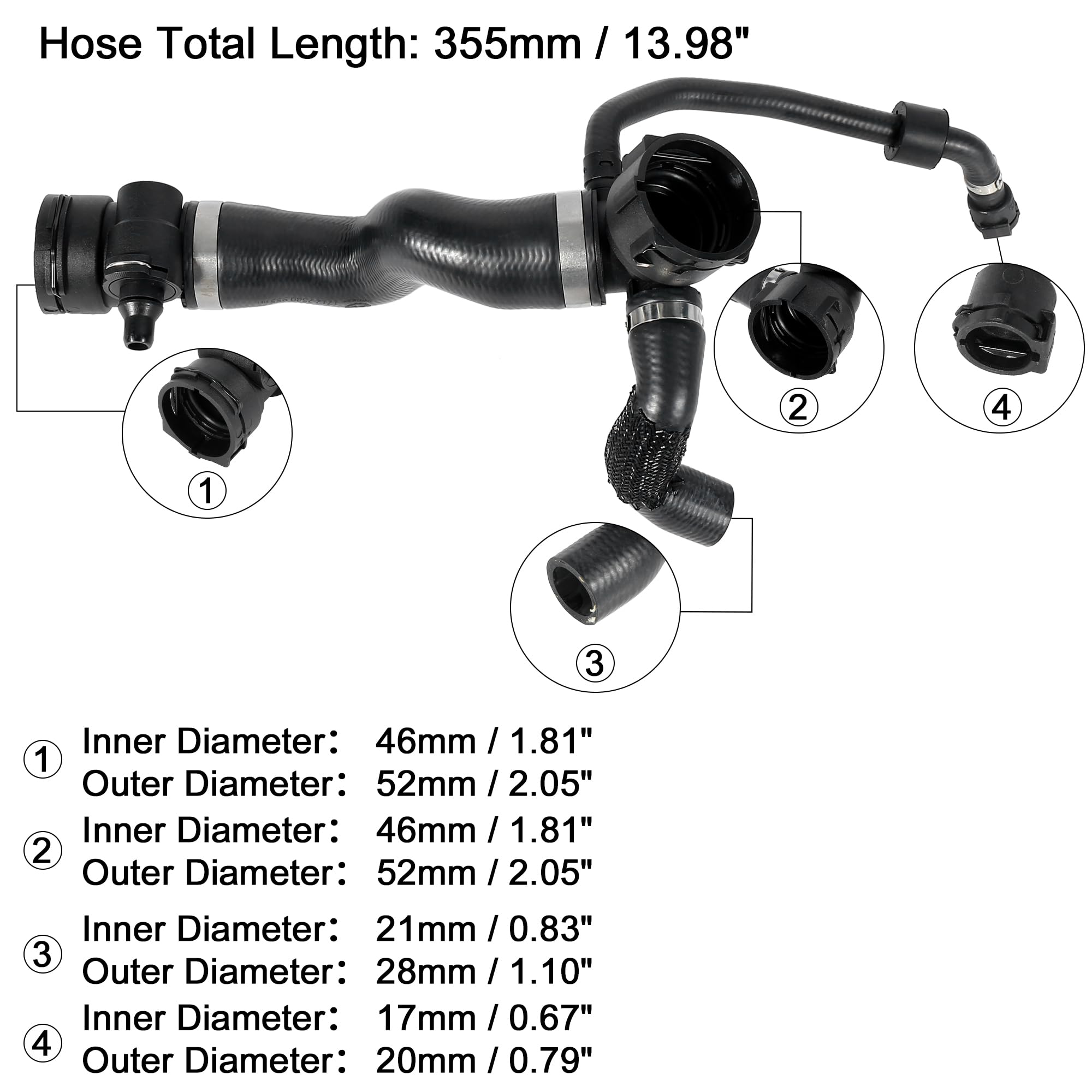 X AUTOHAUX High-Quality Car Radiator Coolant Hose Expansion Tank Replacement 17127580955 Compatible with BMW 740i 2010-2012 - Perfect for Cooling System Maintenance & Engine Protection