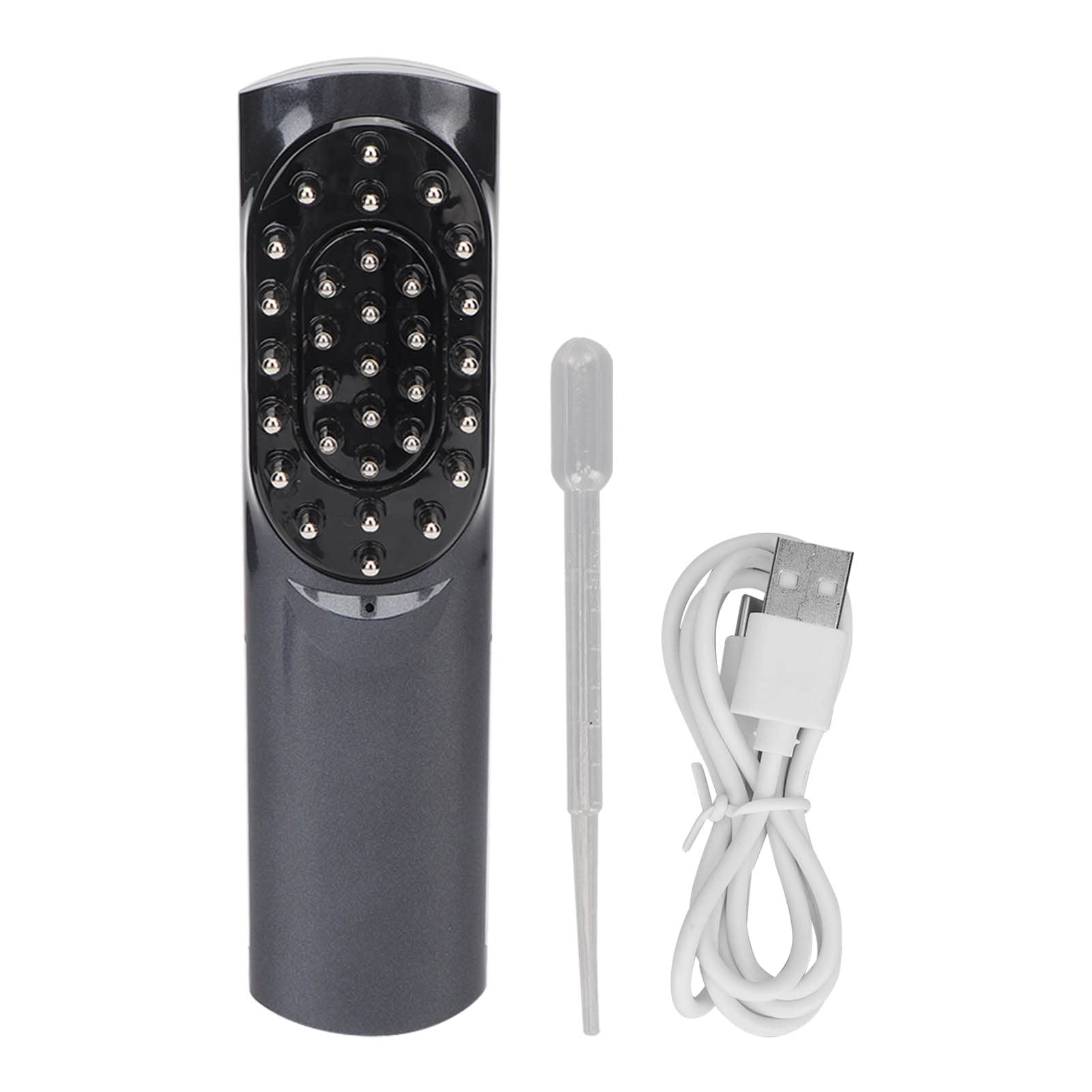 Electric Hair Growth Comb with LED Red Light & 5 Vibration Gears - Scalp Massage Comb for Thicker Hair - Black | At-Home Hair Care for Thinning Hair & Scalp Stimulation