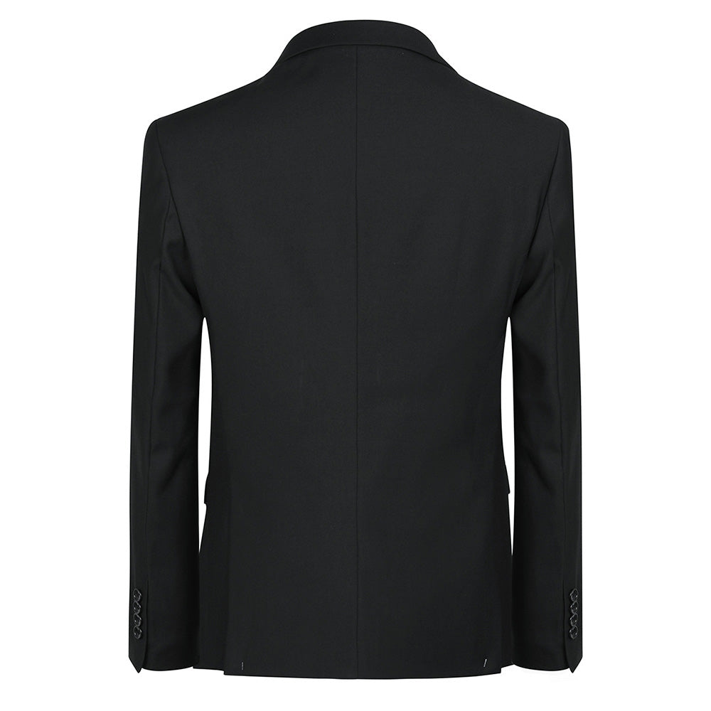 3-Piece Notched Lapel Casual Black Suit for Men - Slim Fit Business Formal & Wedding Attire